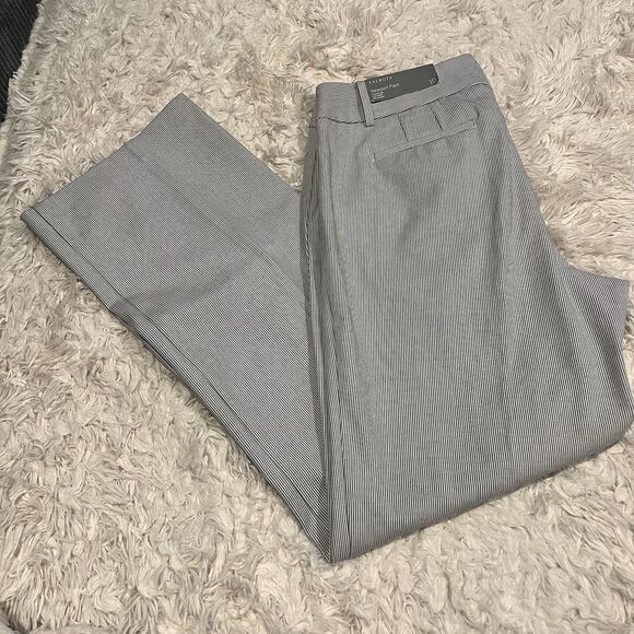 TALBOTS NEWPORT PANTS - Gray STRIPE - CURVY FIT SIZE 10 New With Tags - Picture 5 of 16
